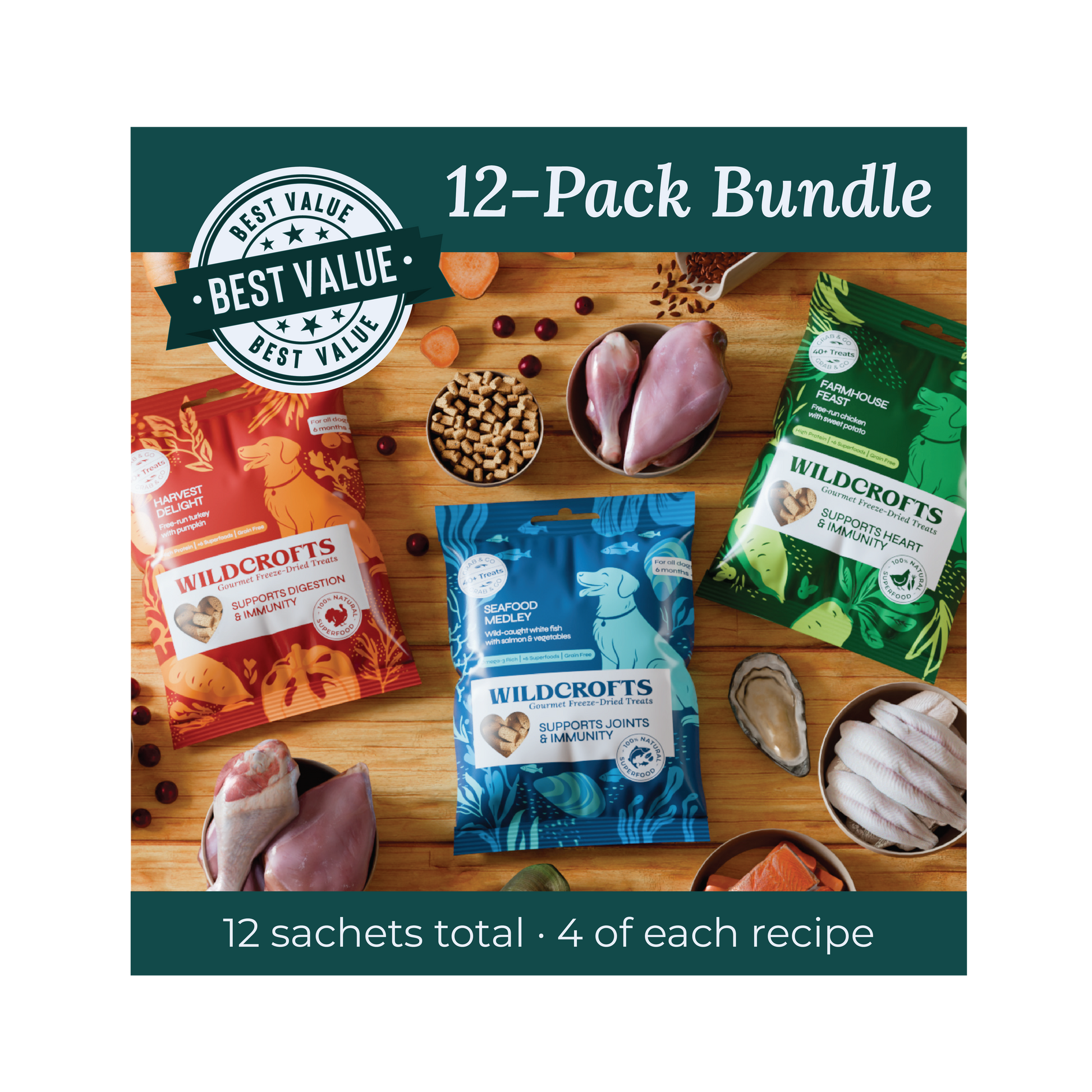 Freeze-Dried Dog Treat Bundle (12 Pack)